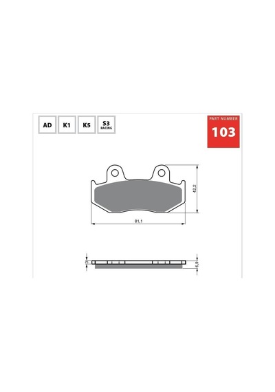 Gold Ad 103 Fren Balata Sinter Metal