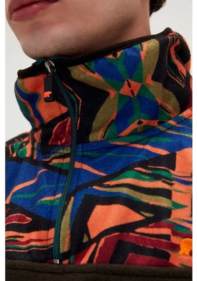 Bad Bear Mirage Half Zip Erkek Haki Sweatshirt Çok Renkli