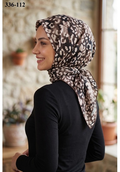 Moonscarfs Moonscarf Leopar Desenli Soft Pamuk Eşarp 336-112 Çok Renkli