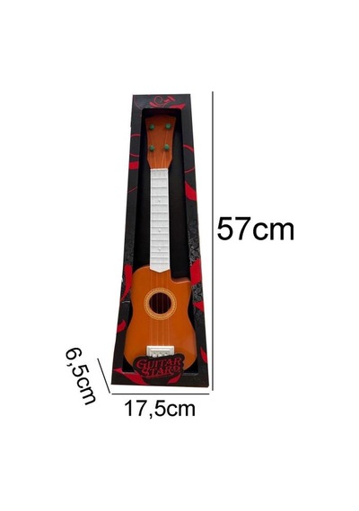 Sevimli İlk Gitarım 57cm Plastik Telli Ayarlanabilir Akorlu Eğitici Oyuncak Çocuk Müzik Aleti