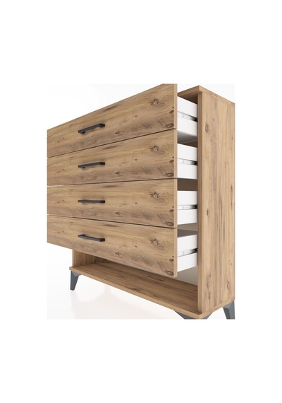 Arges Şifonyer 4 Çekmeceli 88x30x96 Çam-çam Çam