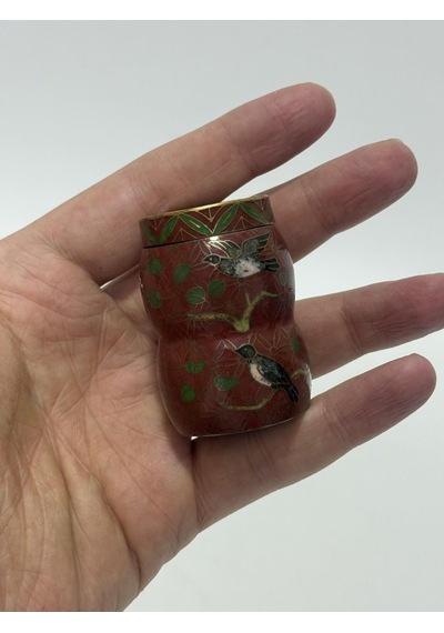 Antika Cloisonne Minyatür Kutu 4,9x3,5cm 133