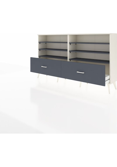 Arges Konsol 6 Raflı 2 Çekmeceli 176x30x99 Aytaşı-antrasit Aytaşı-antrasit