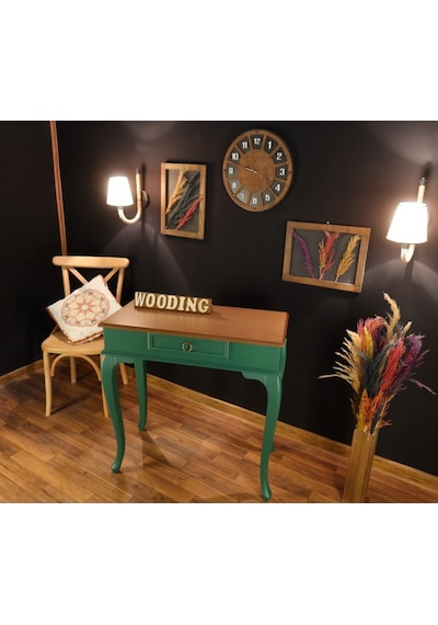 Wooding 80 Cm Çekmeceli Masif Yeşil Naturel Dresuar (548587140) Yeşil