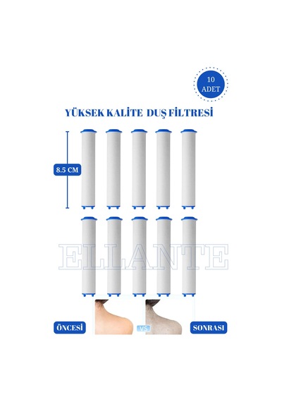 10 Adet Duş Başlığı Filtresi- Kireç Pas Tortu Engelleyici Filtre Çok Renkli