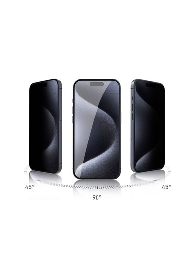 Apple     Uyumlu iPhone 15 Pro Max Zore Rika Premium Privacy Temperli Cam Ekran Koruyucu