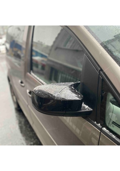 Volksvogen Caddy Uyumlu Mk3 2015-2020 Batman Yarasa Ayna Kapağı Piano Black Abs Plastik