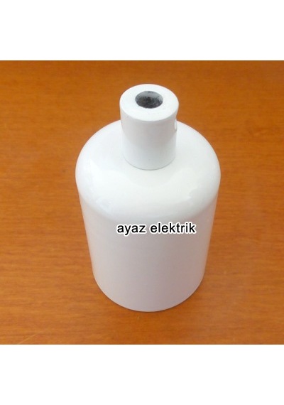 Dekoratif Metal Beyaz Lale E27 Duy ve Demir Kablo Kilitli