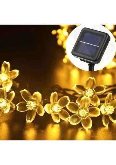 Solar 30 Ledli Çiçekli Günışığı Bahçe Aydınlatma Dekorasyon Güneş Enerjili Çoklu Renk