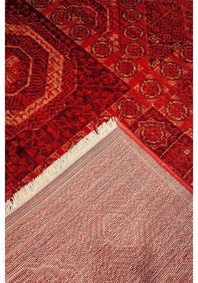 Afghan Antik Desenli Otantik Görünümlü Esoteric Vintage Kırmızı Halı Af03