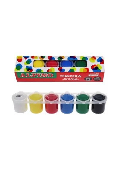Alpino Sulu Boya Tempera 6 Renk 25 Ml Dm-070100 Çok Renkli