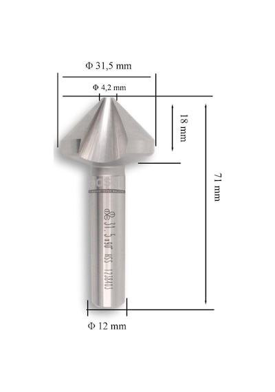 Mte 31,5 Mm 90 Havşa Freze Hss Dın 335/c