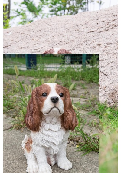 Gift 87803-c Kahverengi/beyaz Kral Charles Spaniel Oturan Heykel