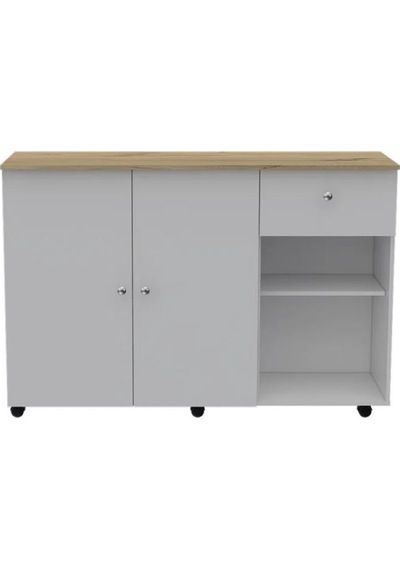 NEŞE MUTFAK ADASI - BEYAZ-120 CM Atlantik Çam - Beyaz