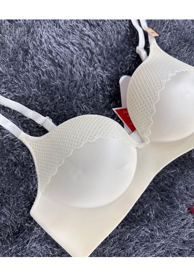 Günlük Kullanım Lazer Kesim Push-up Destekli Yumuşak Sütyen Ekru Ekru Günlük Kullanım Lazer Kesim Push-up Destekli Yumuşak Sütyen Ekru Ekru
