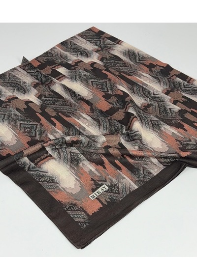 Miray Nevada Büyük Boy Organik Pamuk Eşarp - 120 X 120 - 06451 Kahve