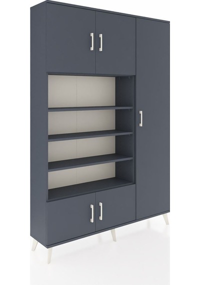 Arges Dolap 11 Raflı 5 Kapaklı 132x30x195 Antrasit-antrasit/antrasit Antrasıt/antrasıt