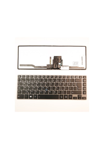 Toshiba Uyumlu Tecra Z40 Klavye Gri Çerçeve Işıklı Trackpoint