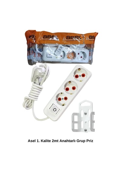 Lb 2 Metre Askı Aparatlı Anahtarlı 3lü Grup Priz Royaleks-68134 Diğer