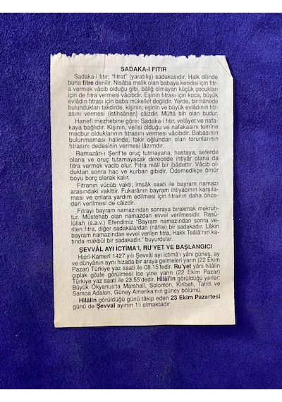 21 Ekim 2006 Takvim Yaprağı - Nostalji Koleksiyonluk Takvim Yaprağı