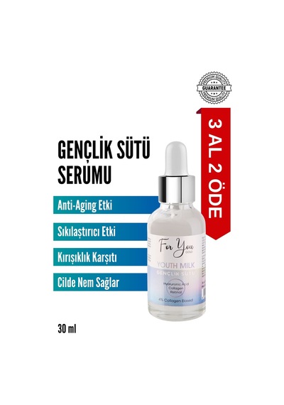 Gençlik Sütü Cilt Bakım Serumu, Anti-aging, Yaşlanma Karşıtı, Retinol-collagen-hyaluronic Acid 30 Ml