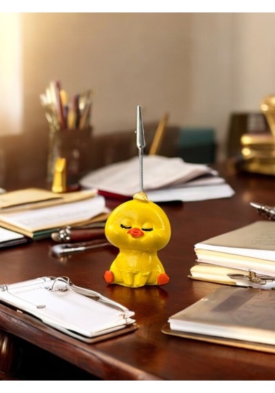 Altın Saçlı Kawaii Sevimli Sarı Civciv Fotoğraf Ve Not Tutucu - Ofis Masa Not Tutacağı Sarı