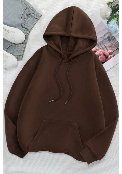 Uyguntarz Daughter Of The King Baskılı Oversize Sweatshirt Kahverengi