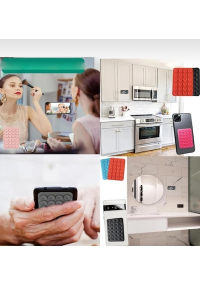 Silikon Vakumlu Yapışkanlı Kaymaz Vantuz Cep Telefon Tutucu Renk