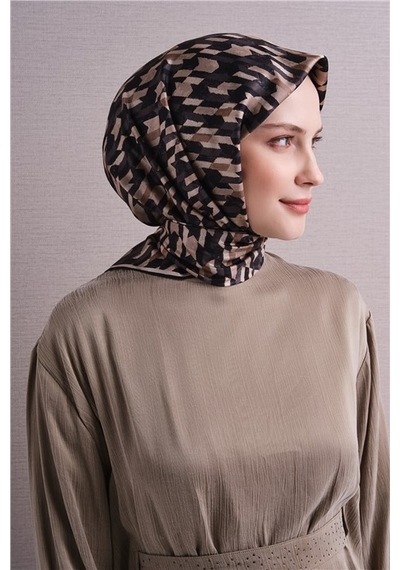 Armine Saf İpek Twill Eşarp 9623d 83 Kahve Kiremit