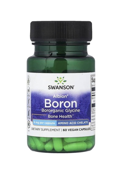 Swanson Vitamins, Albion Boron, 6 Mg, 60 Vegan Capsules
