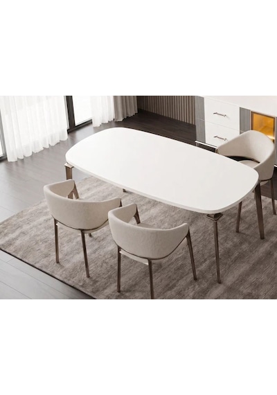 Milas Mdf Yemek Masası+6 Sandalye Aytaşı