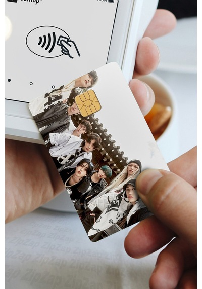 Stray Kids Kpop K-pop Kart Kaplama Yapışkanlı Folyo Sticker 8 Adet Çok Renkli