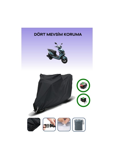 Siyah Kuba Space 50 Pro Motosiklet Brandası, Arka Çanta Ve Kilit Uyumlu