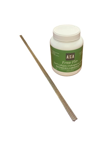 GÜMÜŞ KAYNAK DEKAPANI ASA FREE FLO (500 GR) +GÜMÜŞ KAYNAK TELİ %10 2 MM (5 ADET)