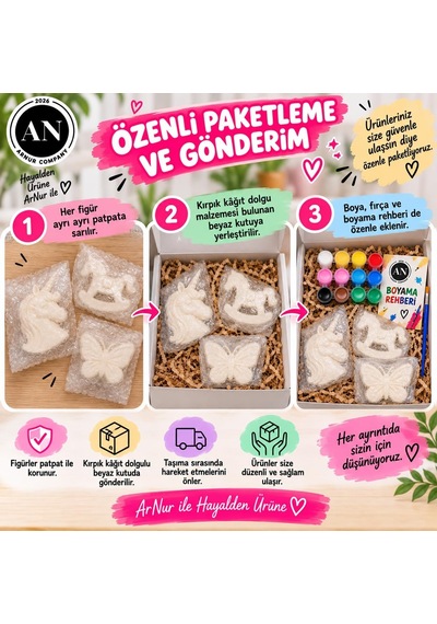 3'lü Unicorn Ve At Taş Boyama Seti