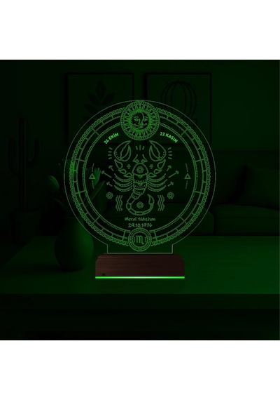 Luvivia Astroloji Akrep Burcu Kişiye Özel 3d Lamba - Masa Gece Lambası