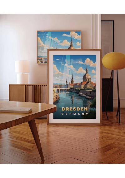 Çerçevesiz Poster Dresden Almanya Ufuk Çizgisi