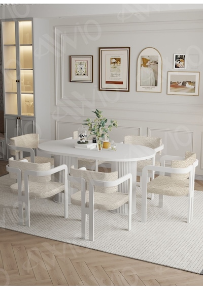 Avvio Anfora Ptt Lake Mdf Ayak 6'lı Tokyo Metal Demonte Sandalye 80x160 Masa Sandalye Takımı Beyaz