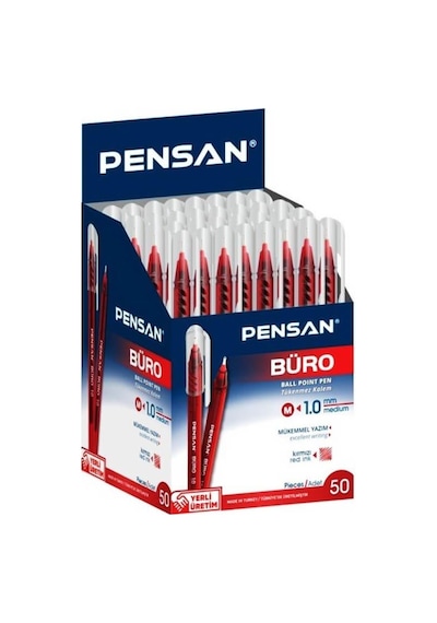 Pensan Büro Tükenmez Kalem 50’Li Kırmızı