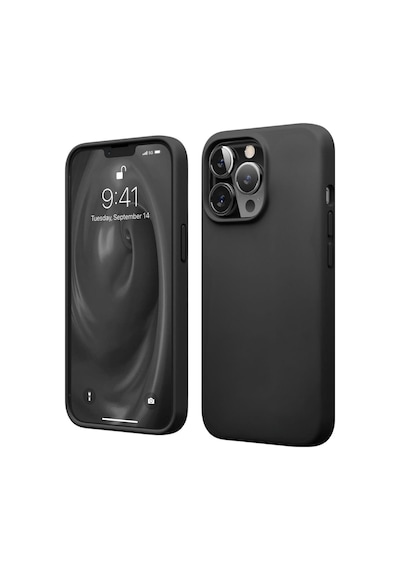 Apple Uyumlu iPhone 13 Pro Max  Silikon Kılıf - Pastel Renk Tonu Esnek Tam Koruma Kapak - Siyah