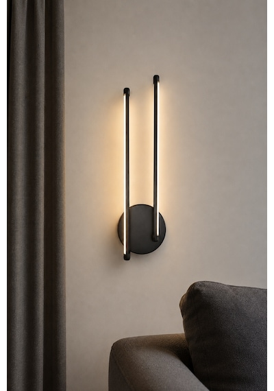 AvizeGO Oris Modern Led Duvar Apliği Günışığı Siyah