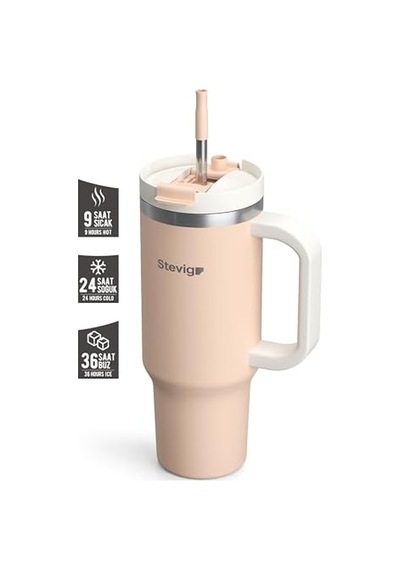 2 Moods Tuck-in Tumbler Sızdırmaz Çelik Termos 900 Ml Bisque St-239 Açık Beyaz