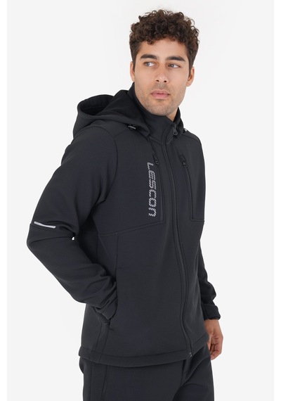Lescon Siyah Erkek Softshell Fermuarlı Üst 23k-1065 Çok Renkli