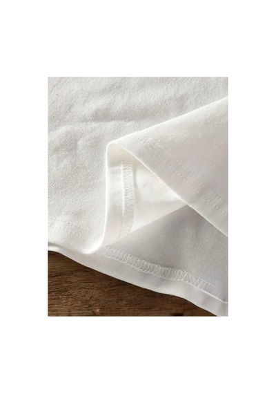 Herkesemoda Nyc Brooklyn Detaylı Basic T-shirt Beyaz