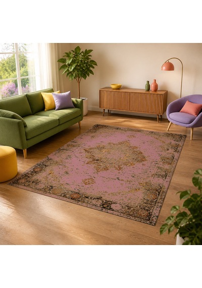 Kartela Halı Melo Halı Jüt Taban Dokuma Halı Gül Kurusu - 160 X 240 Cm