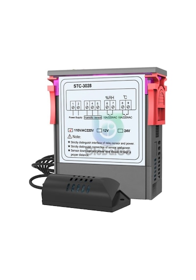STC -3028 Isı Ve Nem Termostatı Çift Ekran 220v