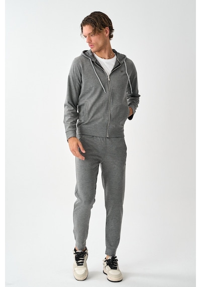 Dechers Tech Fleece Double Face Kapüşonlu Erkek Eşofman Takım E213-9 Antrasit