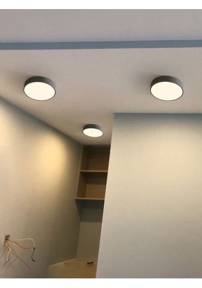 24 Watt Günışığı Ledli, Çok Kaliteli Sıva Üstü Metal Kasa Tavan Armatürü, 1700 Lümen 3000k Armatür Beyaz - Siyah