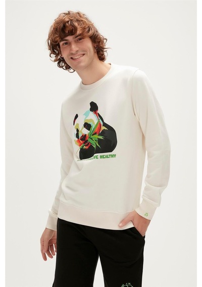 Bad Bear Re-bamboo Crewneck Erkek Sweatshirt-27540-beyaz Beyaz