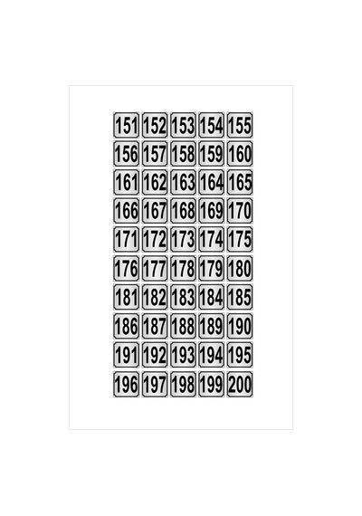 Metal Kapı,masa,dolap Numarası 4cmx4cm 50 Adet (151…200) Gümüş Renk Metal